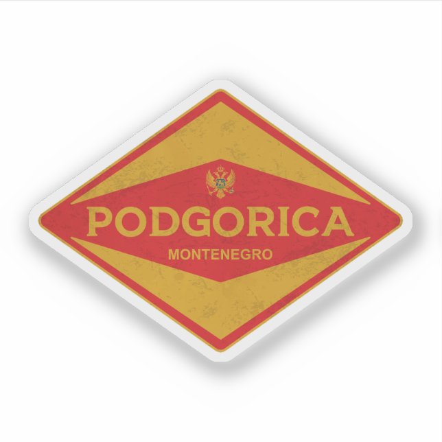Sticker Podgorica Monténégro Vintage (Devant)