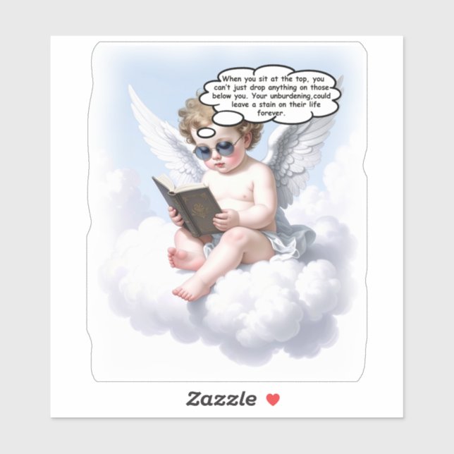 Sticker poétique de sagesse Cherub (Feuille)