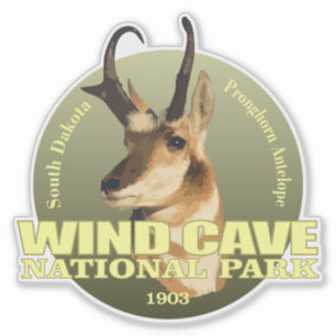 Sticker POIDS du NP de caverne de vent (Pronghorn)