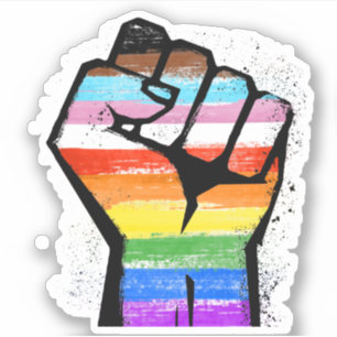 STICKER POING DE FIERTE DU PROGRES LGBTQ