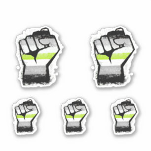 Sticker Poing de protestation agender