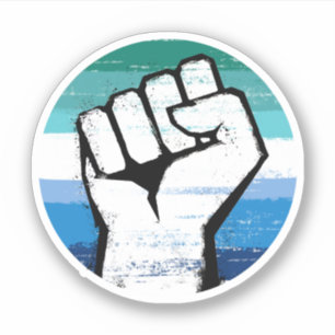 Sticker Poing levé de la fierté gay masculin, impression c