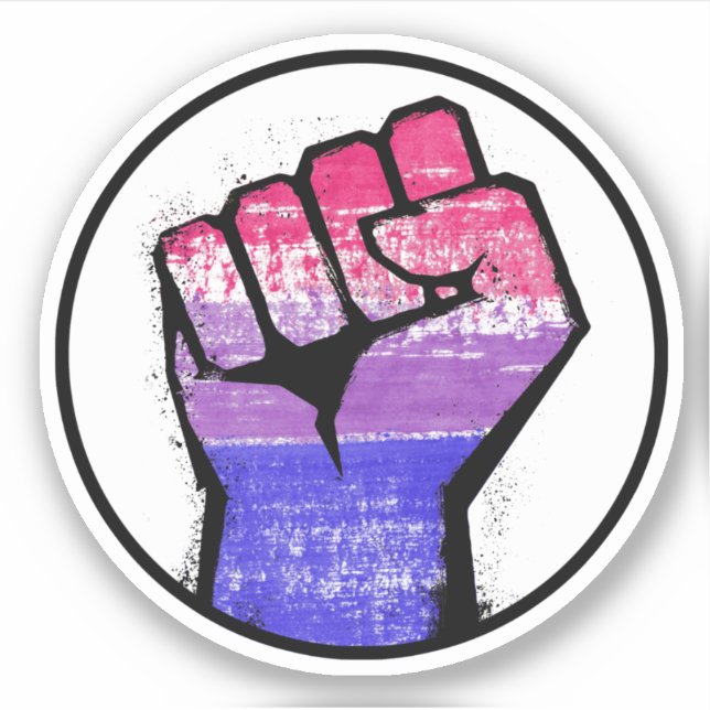 Sticker Poing levé du Cercle de la fierté bisexuelle (Devant)