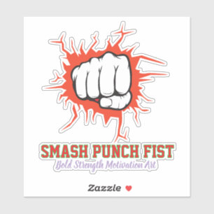 Sticker Poing Smash Punch – Art de la motivation de force 