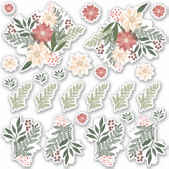 Sticker Poinsettia Confés de Noël Vinyl (Devant)