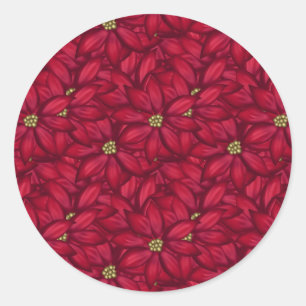 Sticker Poinsettia de Noël avec or