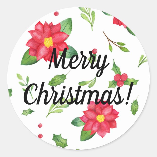 Sticker Poinsettia Joyeux Noël (Devant)