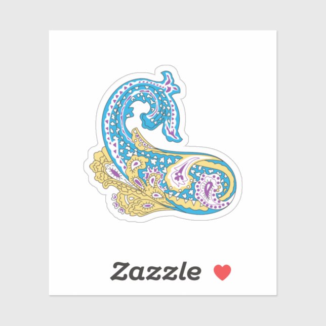 Sticker Point, Sherpa Blue, Design de sable doré (Feuille)