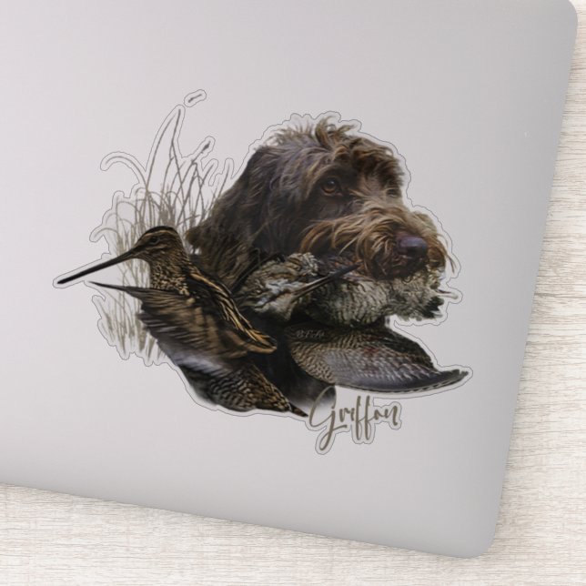 Sticker Pointeur à poils durs Griffon, Chasse à la bécasse (Détail)