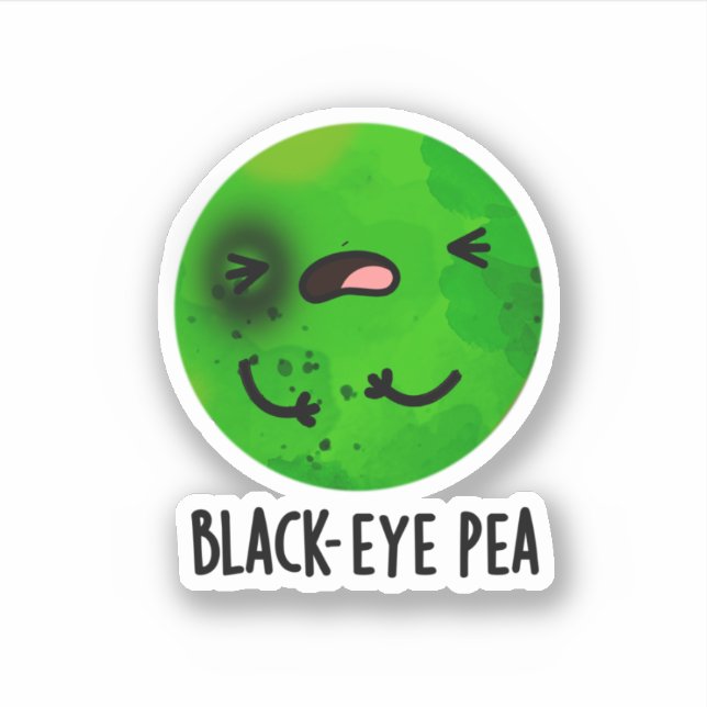 Sticker Pois de l'oeil noir amusant Veggie Pun (Devant)