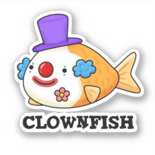 Sticker Poisson clownesque Funky Animal Poisson Pun