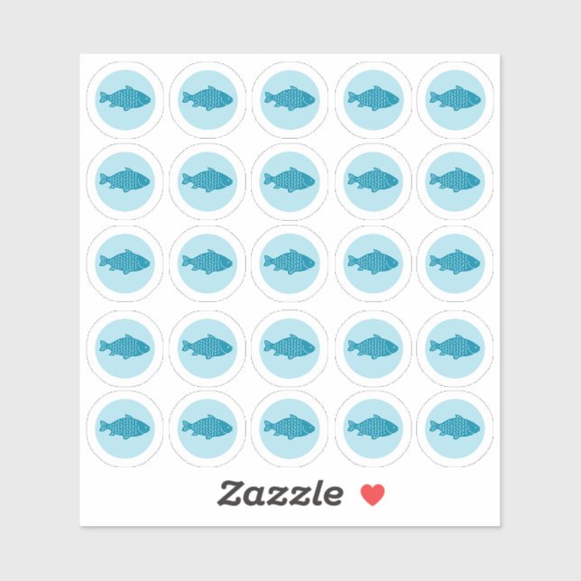 Sticker poisson couleur 2 couleurs au choix du rep (Feuille)