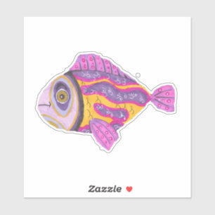 Sticker Poisson grincheux et coloré