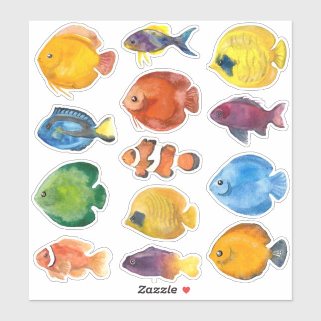 Sticker Poisson tropical (Feuille)
