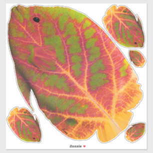Sticker Poisson tropique feuille d'Aspen 1