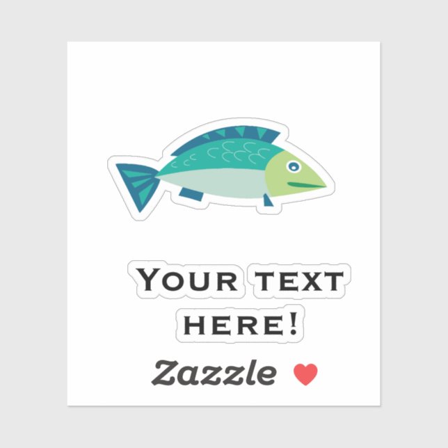 Sticker Poisson vert (Feuille)