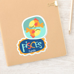 Sticker Poissons Zodiac Contour