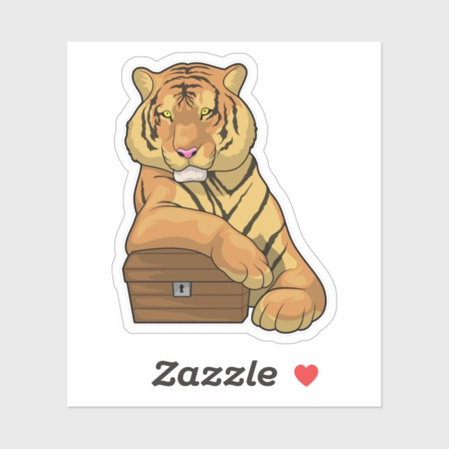Sticker Poitrine au trésor de tigre (Feuille)