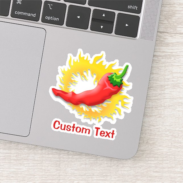Sticker Poivre chili avec flamme (Détail)