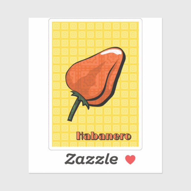 Sticker Poivre chili Habanero (Feuille)