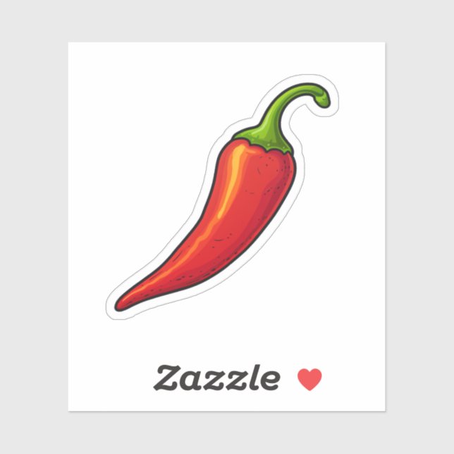 Sticker Poivre rouge caricature (Feuille)