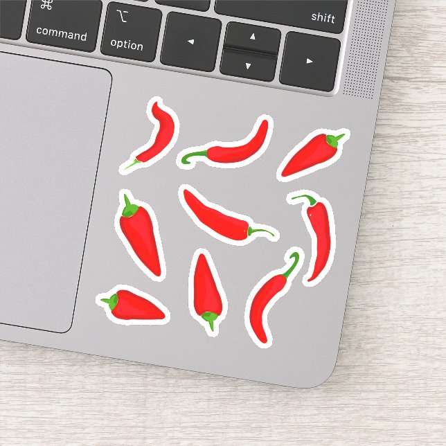 Sticker Poivrons caricaturés Red Chili (Détail)