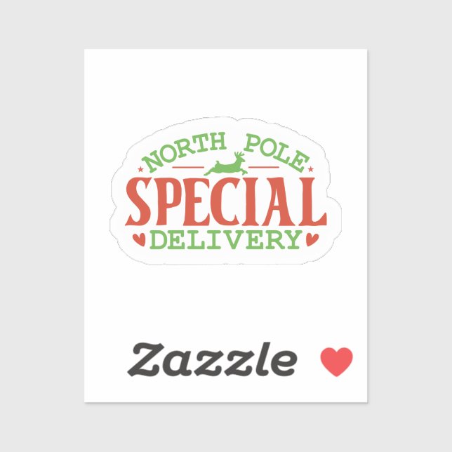 Sticker Pôle Nord Livraison spéciale Noël (Feuille)