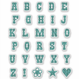 Sticker Polices de thème occidental Lettres alphabet Paisl
