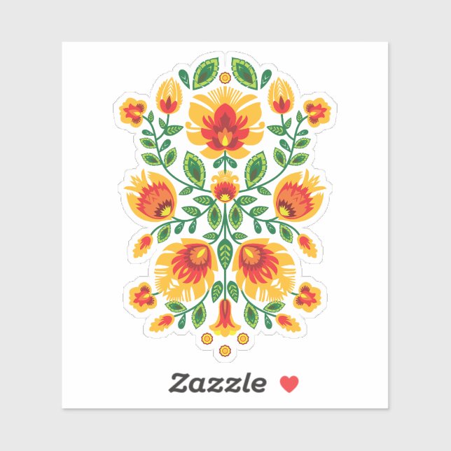 Sticker 💛 🧡 ❤️ Polish superbe Folk Wycinanki (Feuille)