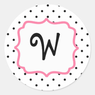 Sticker Polka Dot & Monogramme Rose
