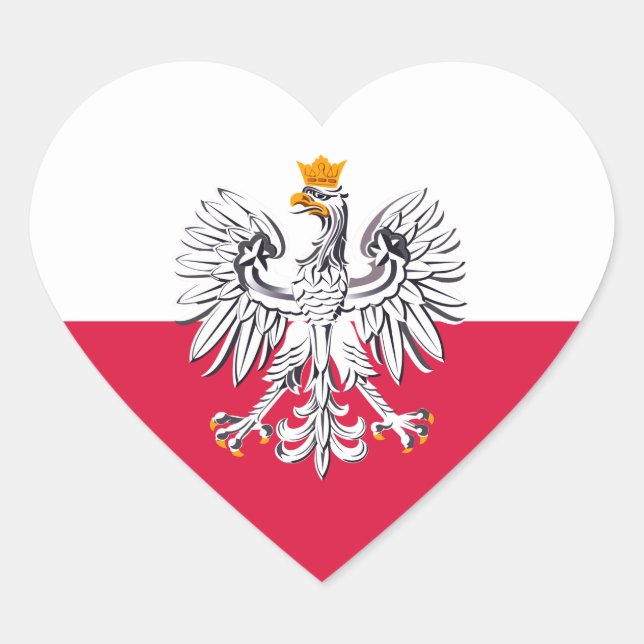 Sticker Pologne, Aigle, Polska, Drapeau polonais (Devant)