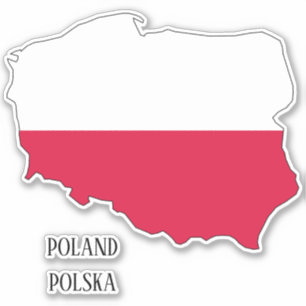 Sticker Pologne Drapeau Charme Carte Patriotique