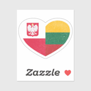 Sticker Pologne Lituanie Lituanie Lituanie Lituanie Drapea
