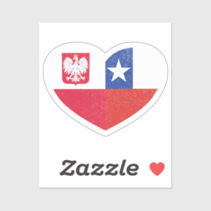 Sticker Pologne Pologne Chili Chili Chili Drapeau de l'amo