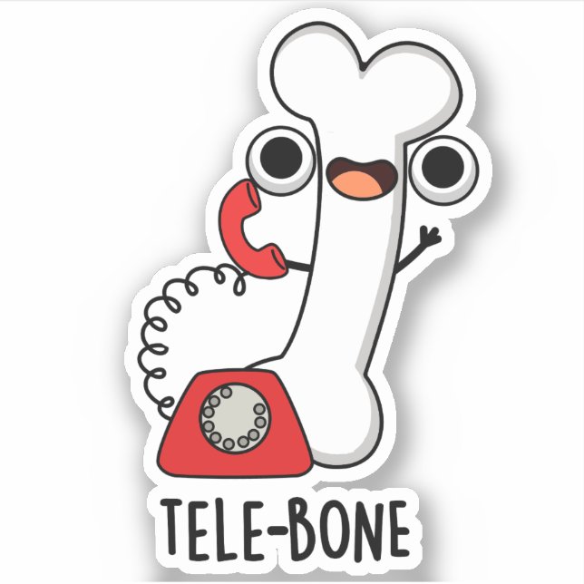 Sticker Pomme de téléphone à os amusant (Devant)