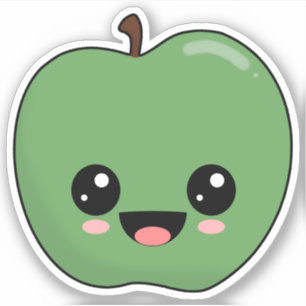 Sticker Pomme Verte Heureuse