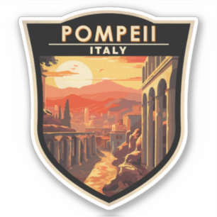 Sticker Pompeii Campanie Italie Travel Art Vintage