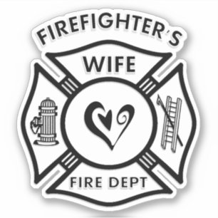 Sticker Pompier Femme Maltais Coeur