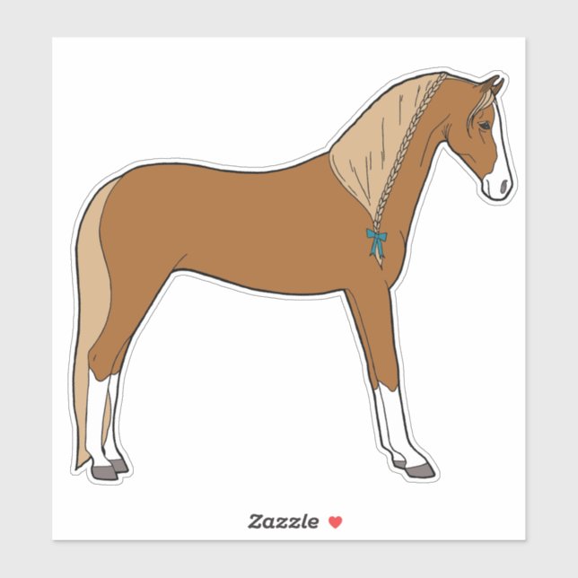 Sticker Poney du Connemara - Châtaigner (Feuille)