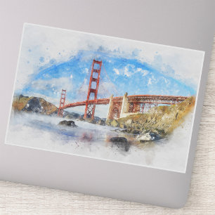 Sticker Pont Golden Gate pastel à San Francisco