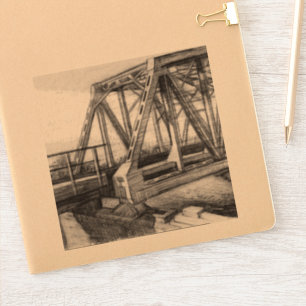 Sticker Pont vieux pencilart Monochrome