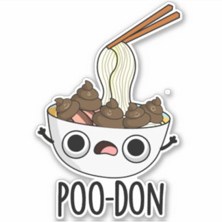 Sticker Poo-don Funny Udon Pun 