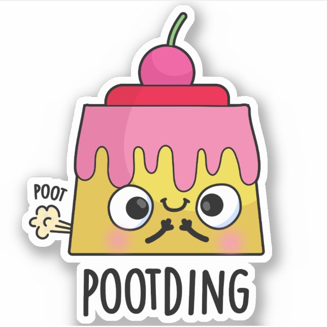 Sticker Poot Drôle Pudding Fart Pun (Devant)