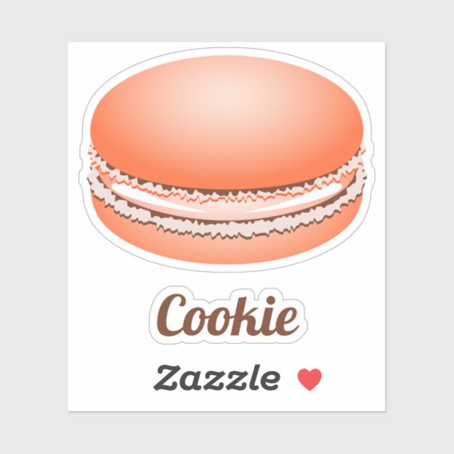 Sticker Pop Art Orange Macaron Cookie (Feuille)