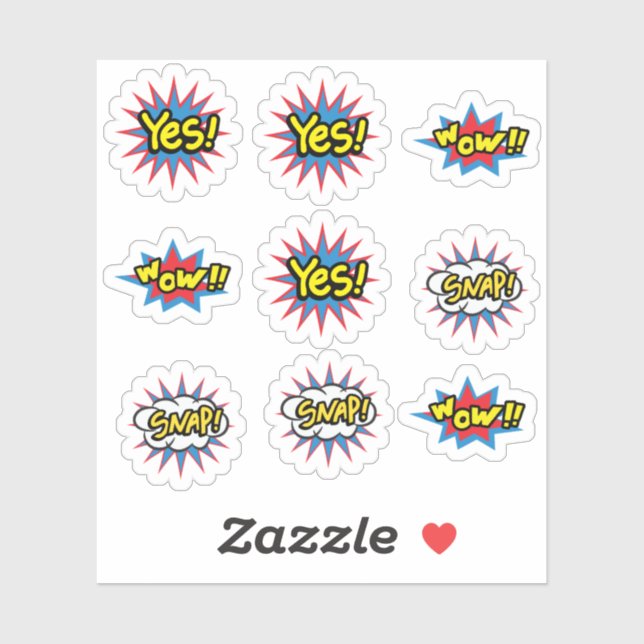 Sticker Pop Art tendance (Feuille)