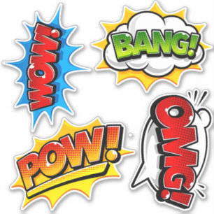 Sticker Pop Art Wow Bang OMG Pow!