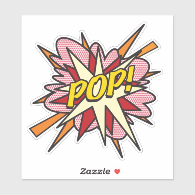 Sticker POP Fun rétro bande dessinée Pop Art (Feuille)