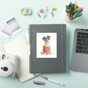 Sticker Popcorn Pup � Movie Night Chien