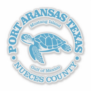 Sticker Port Aransas (tortue marine)