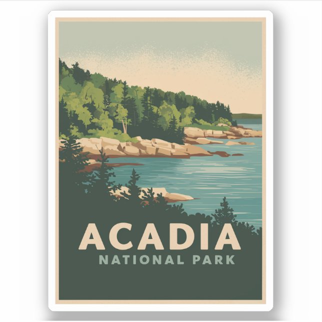 Sticker Port du bar du parc national Retro Acadia (Devant)